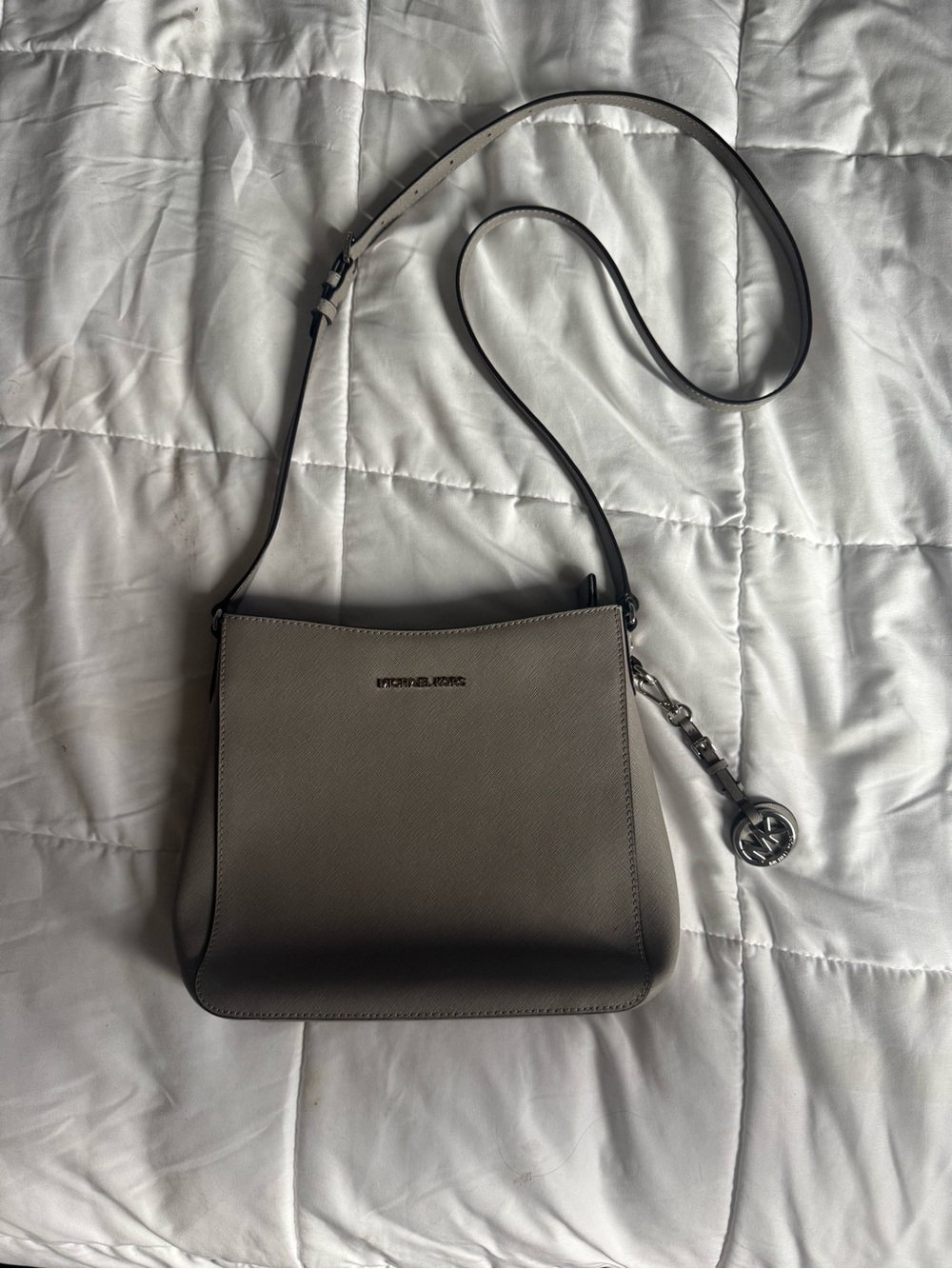 Michael Kors Taupe Crossbody Bag with Signature Charm